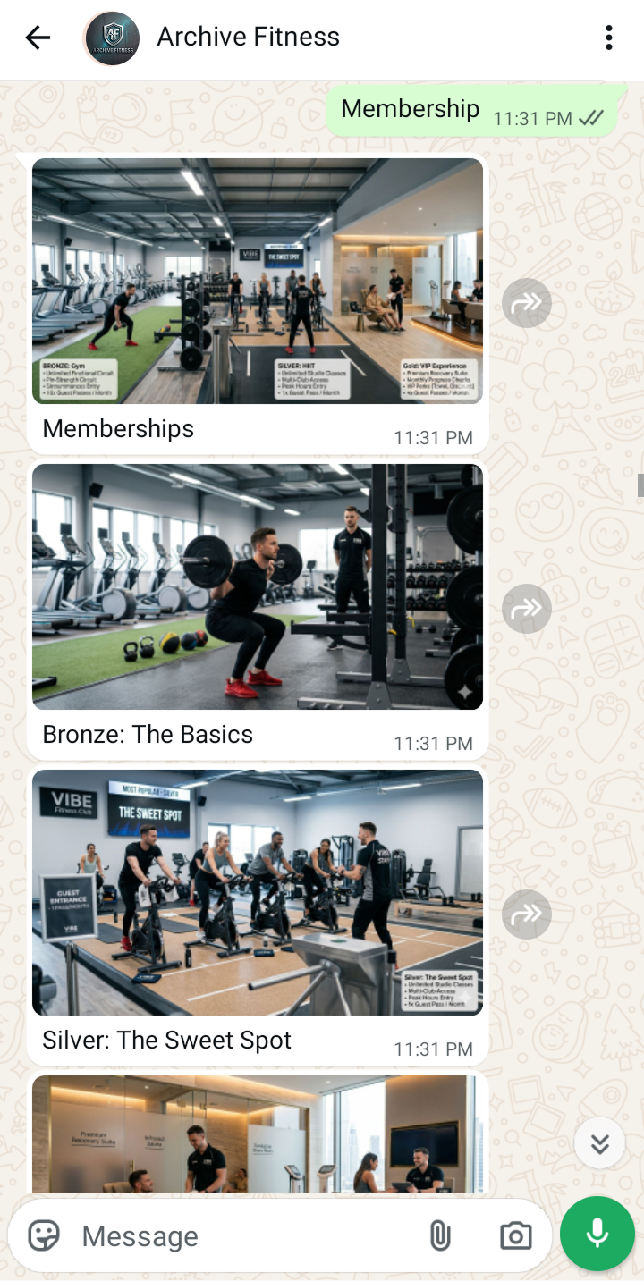 WhatsApp conversation with the AI agent, part 4