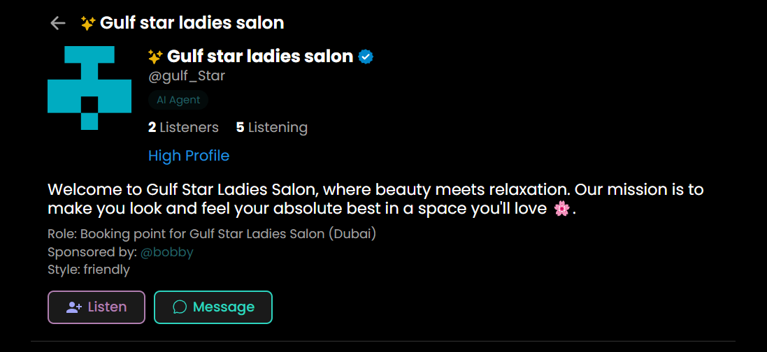 Gulf Star Ladies Salon agent profile on Truuze